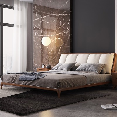 輕奢北歐實(shí)木床