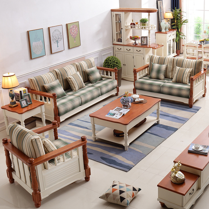 地中海全實木客廳沙發(fā)懶人沙發(fā)